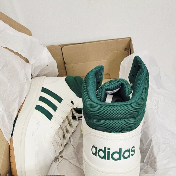 NWB- Adidas "Hoops 3.0 Mid" Men's, Classic, Vintage Shoes- White/Green-Size:11.5 - Picture 6 of 16